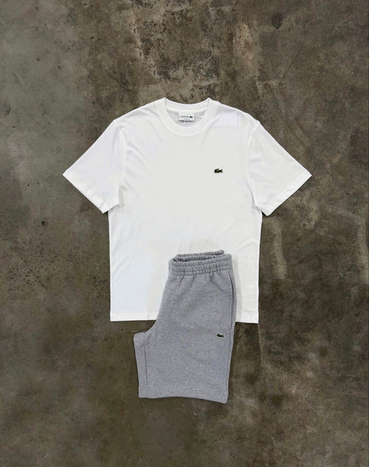 Lacoste Cotton White Set - T Shirt / Short