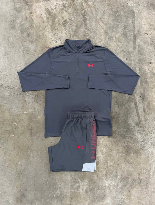 Under Armour Utility Grey Set - Quarter Zip / Short