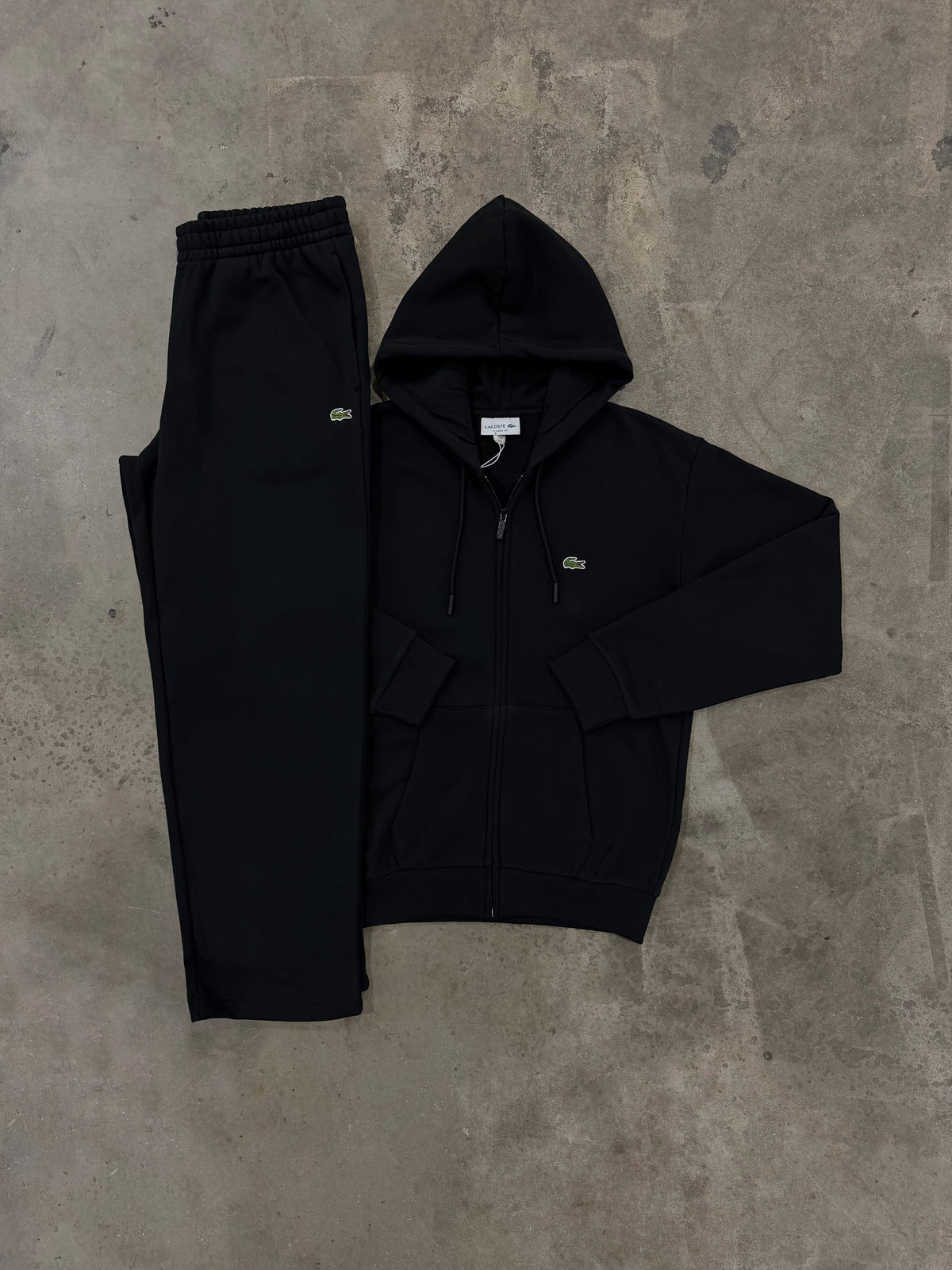 Lacoste Fleece Black Tracksuit - Zip Hoodie / Pant