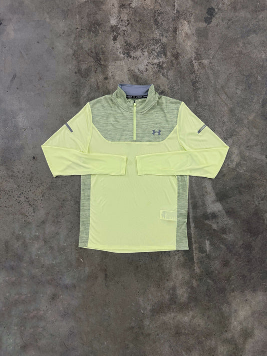 Under Armour Tech Utility Quarter Zip - Lumos Lime / Grey