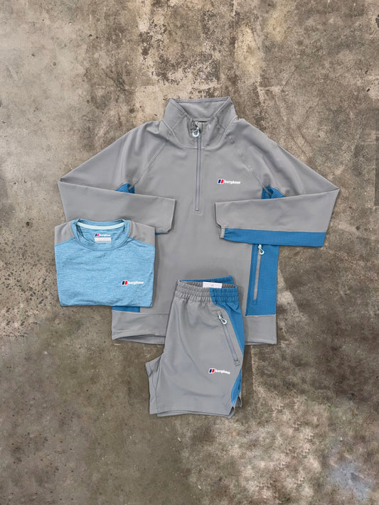 Berghaus Wavertree Grey Polar 3 Piece Set - Quarter Zip / T Shirt / Short