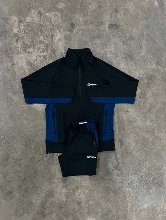 Berghaus Wavertree Black Navy Set - Quarter Zip / Short