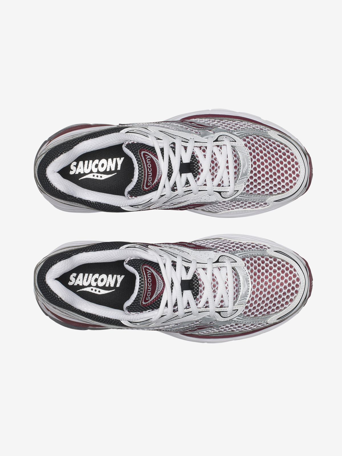 Saucony Omni 9 Trainer - White / Maroon from DripModa