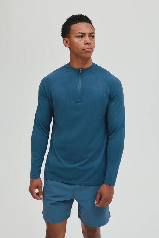 Condition Core Seamless Quarter Zip - Steel Blue