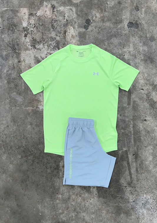 Under Armour Textured Lime Set - T Shirt / Short