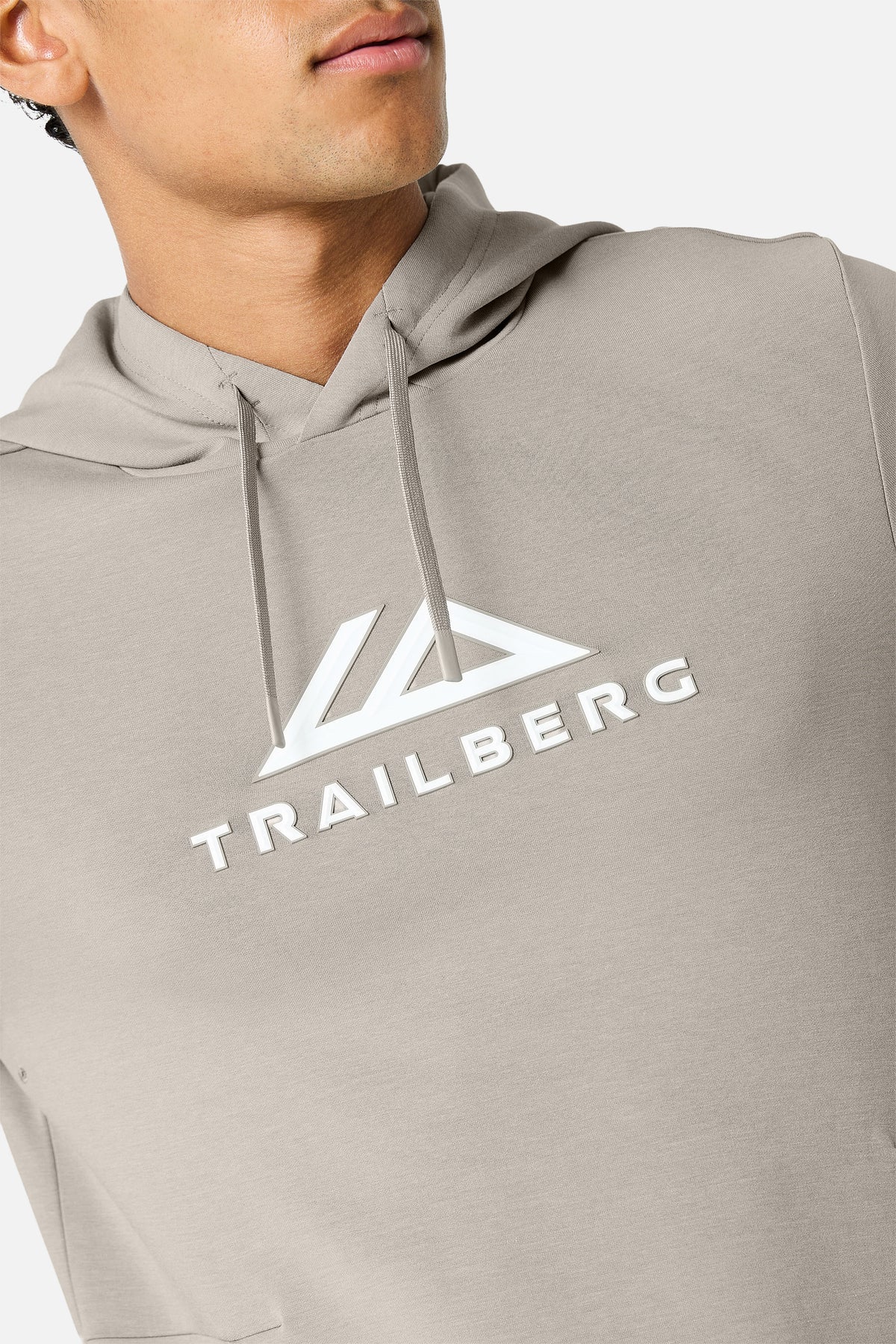 Trailberg Ashfell Large Logo Oth Fleece Hoodie - Dust Storm