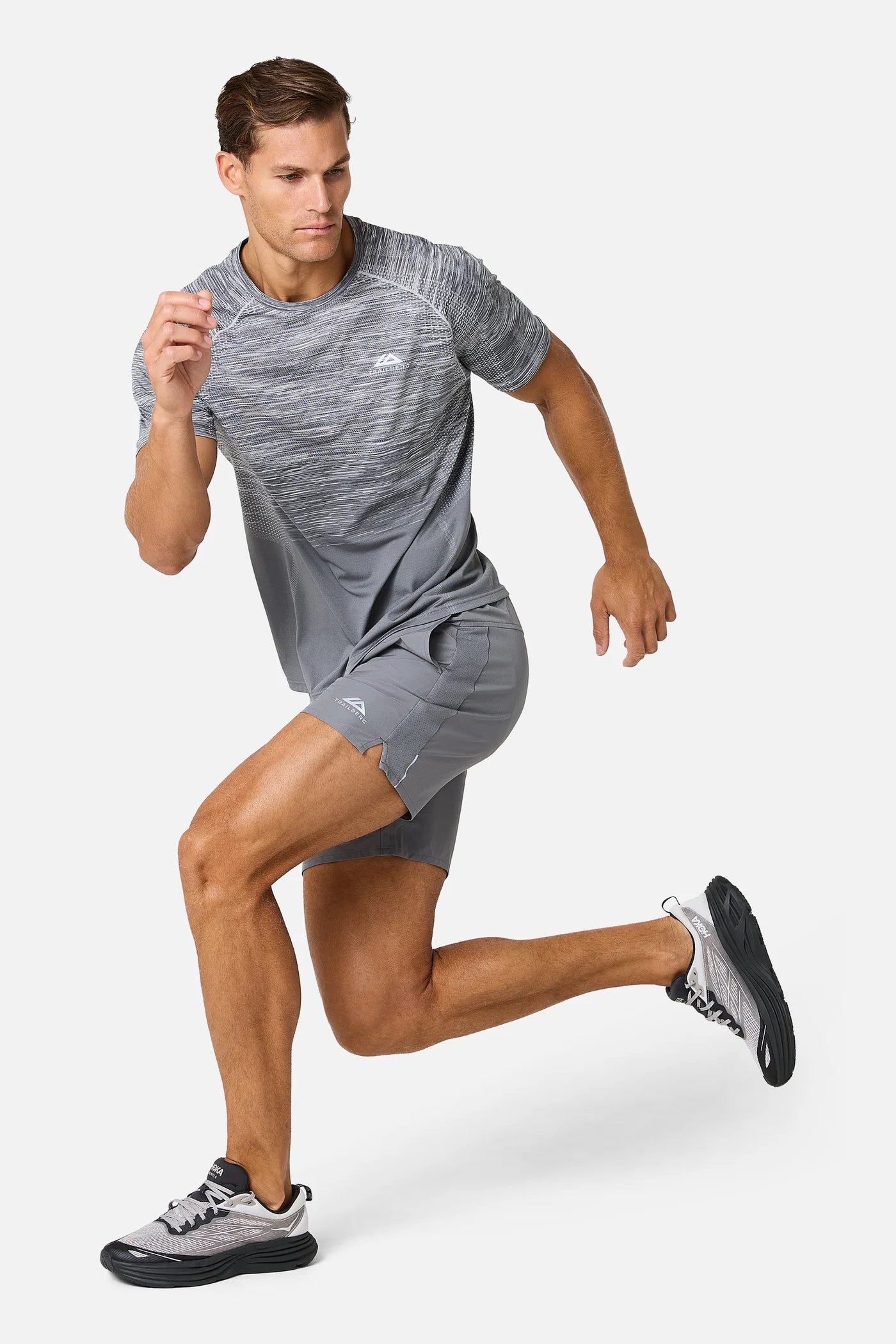 Trailberg Arc Grey Seamless 3 Piece Set - Quarter Zip / T Shirt / Short