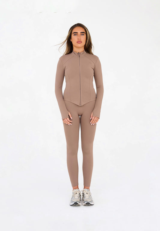MDA Core Fawn Sculpt Zip Up Set - Zip Up Jacket / Wrap Leggings