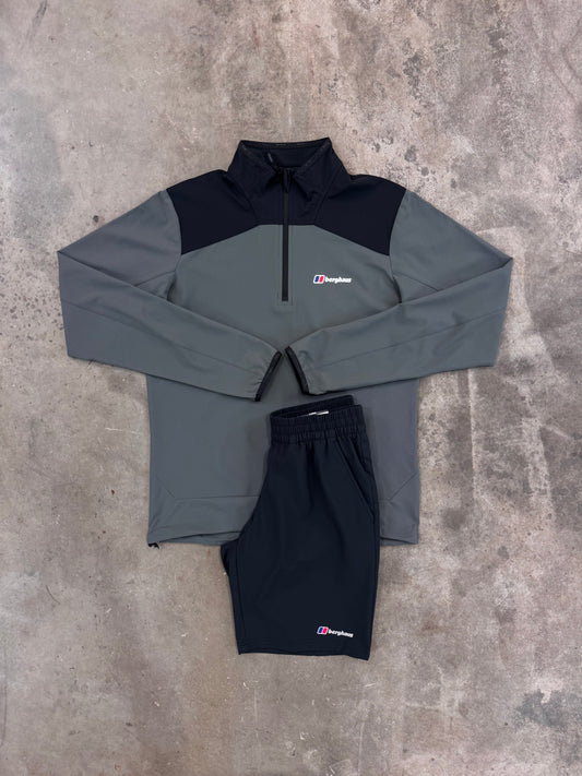 Berghaus Terrain Trek Dark Grey Set - Quarter Zip / Short