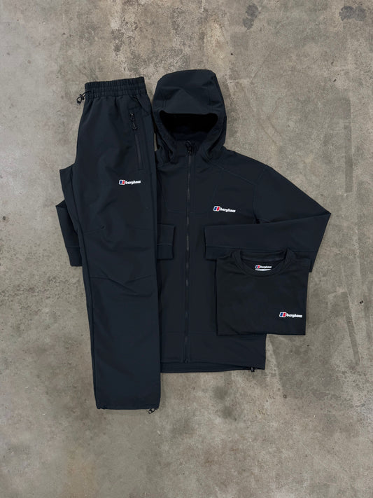Berghaus Greenback Black 3 Piece Set - Jacket / T Shirt / Pant