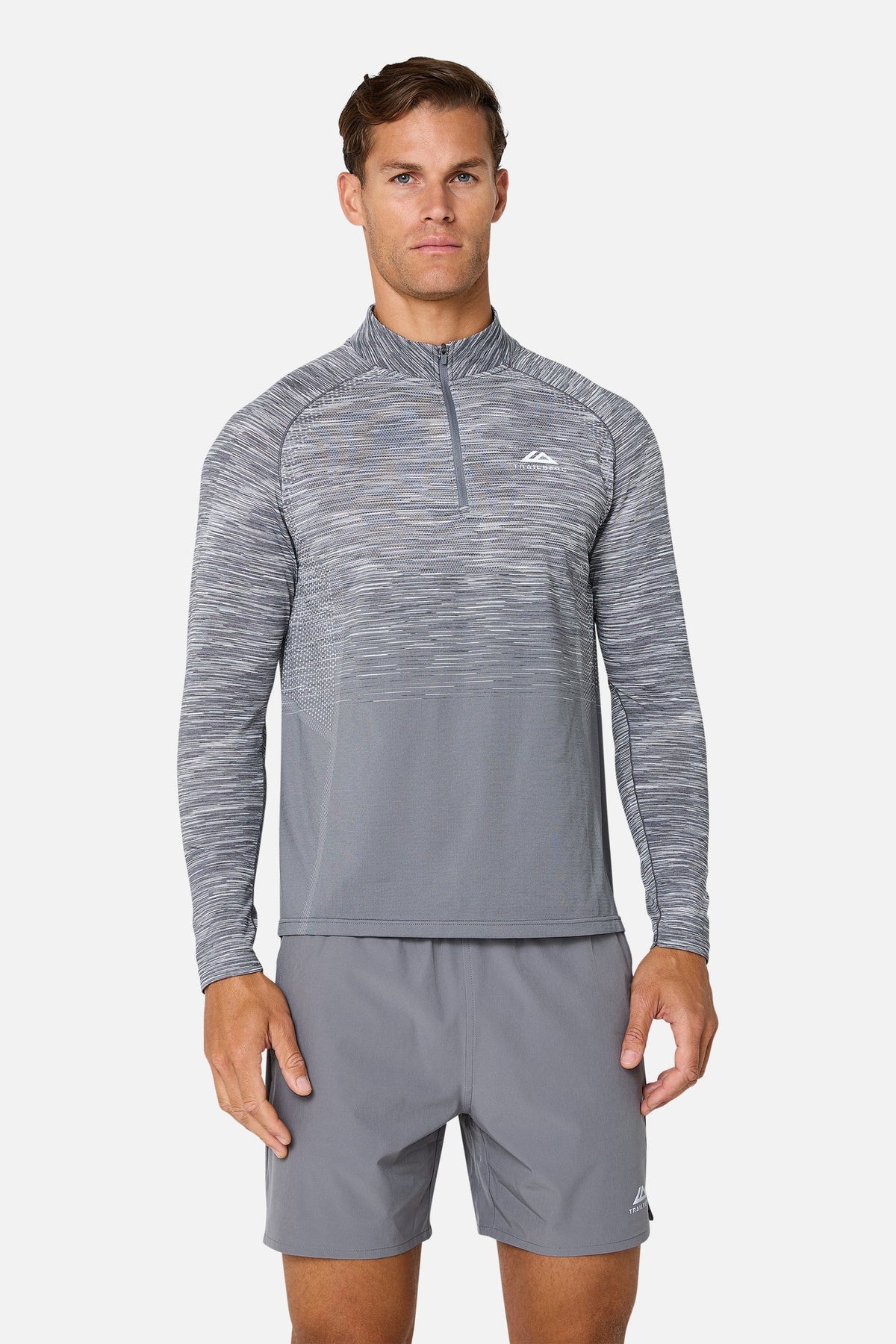 Trailberg Arc Grey Seamless 3 Piece Set - Quarter Zip / T Shirt / Short