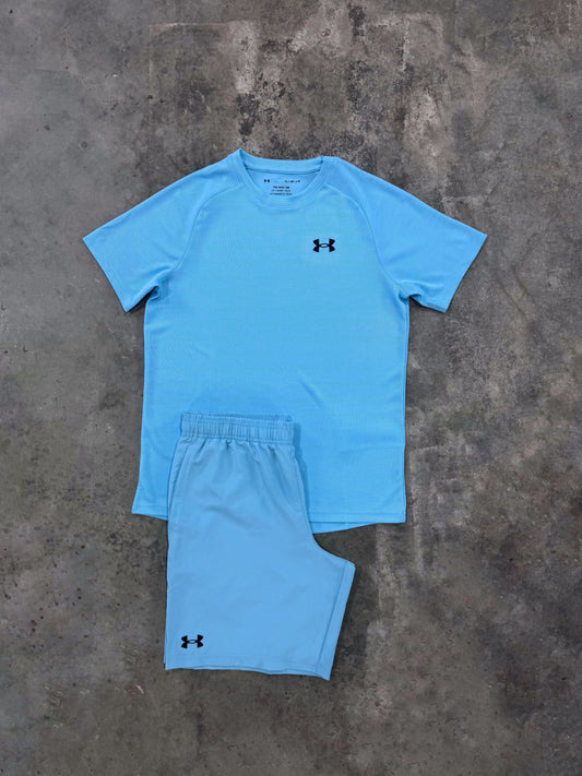 Under Armour Junior Utility Blue Set - T Shirt / Short
