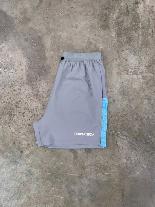 DripModa Space Shorts - Grey / Sky Blue