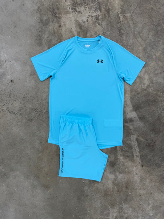 Under Armour Junior Tech 2.0 Blue Set - T Shirt / Short