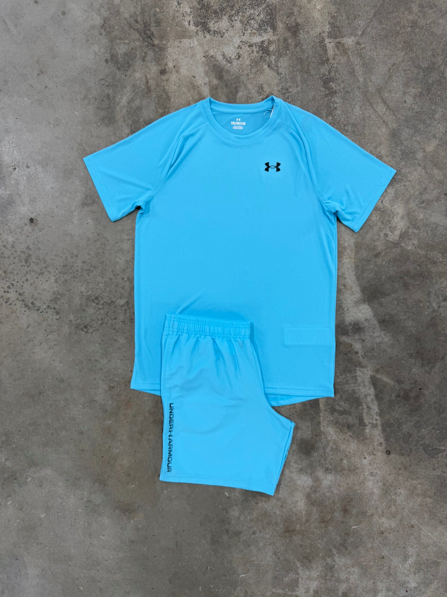 Under Armour Junior Tech 2.0 Blue Set - T Shirt / Short
