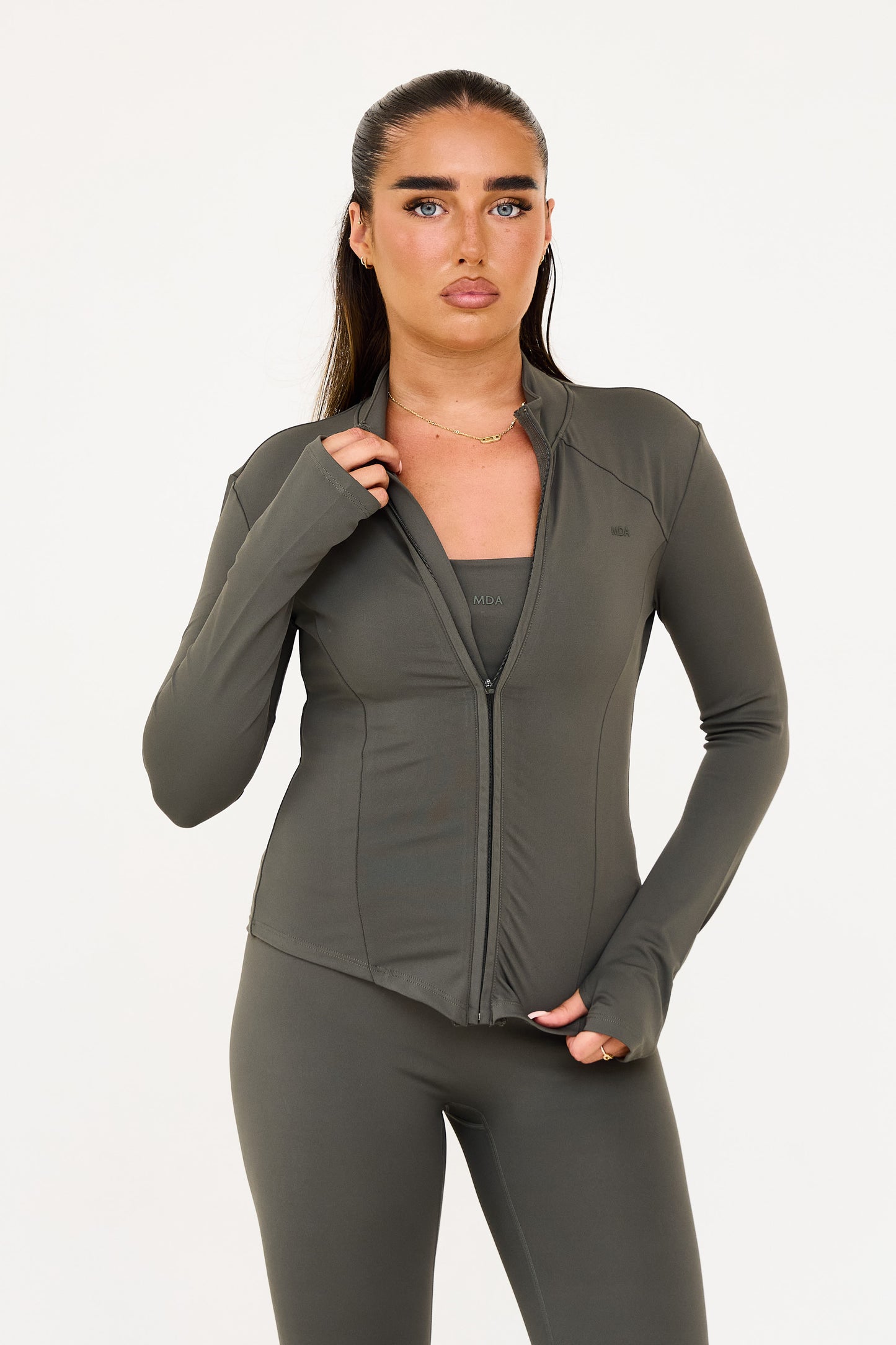 MDA Core Sculpt Zip Up Jacket - Olive from DripModa
