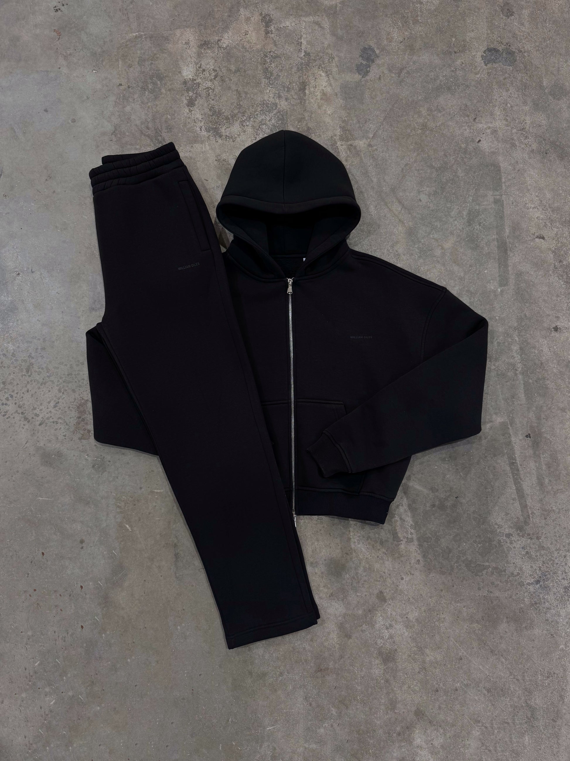 William Giles Black Zip Tracksuit - Zip Hoodie / Jogger from DripModa