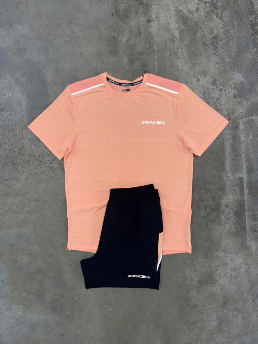 Dripmoda Panel Peach Set - T Shirt / Short