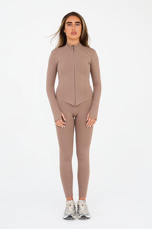 MDA Core Fawn Sculpt Zip Up Set - Zip Up Jacket / Wrap Leggings from DripModa