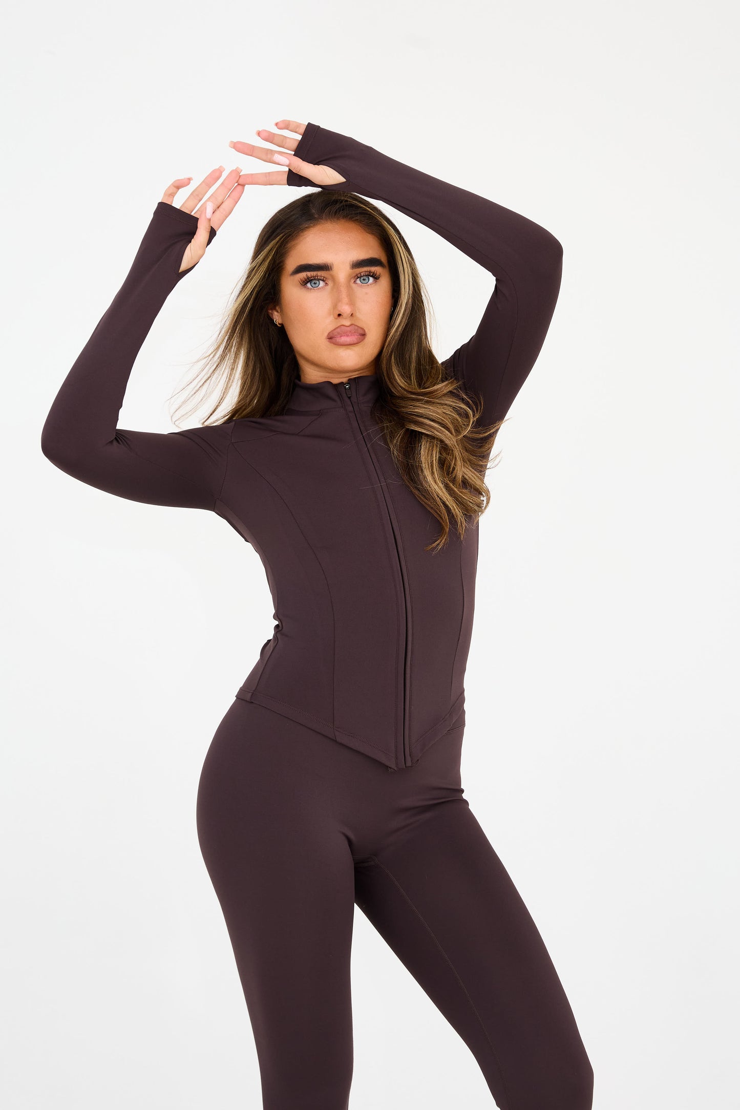 MDA Core Cocoa Zip Up Set - Zip Up Jacket / Wrap Leggings