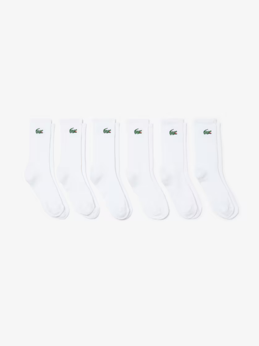 Lacoste 6 Pack Sport Socks - White