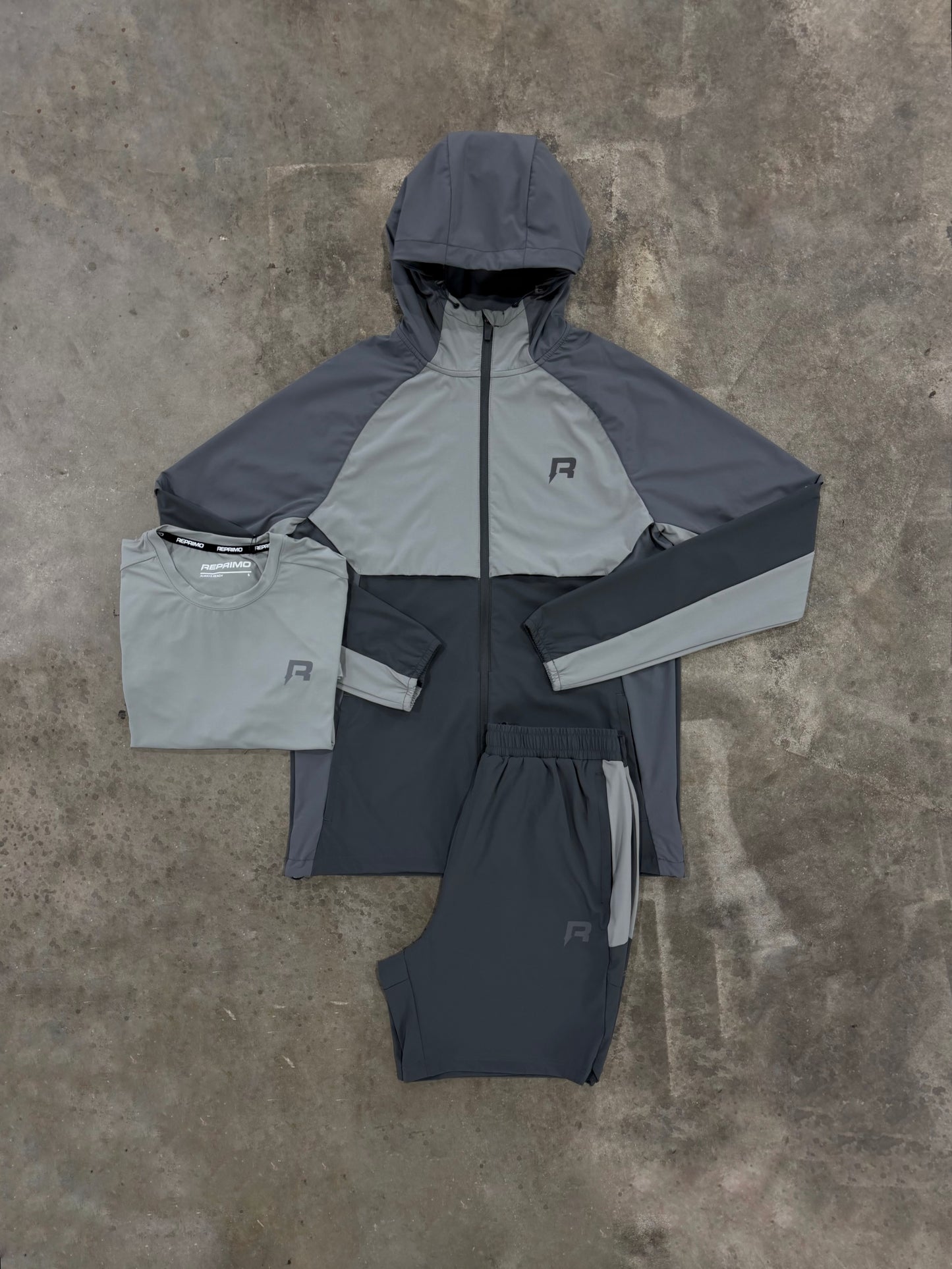 Reprimo Vortex Shadow Grey 3 Piece Set - Jacket / T Shirt / Short