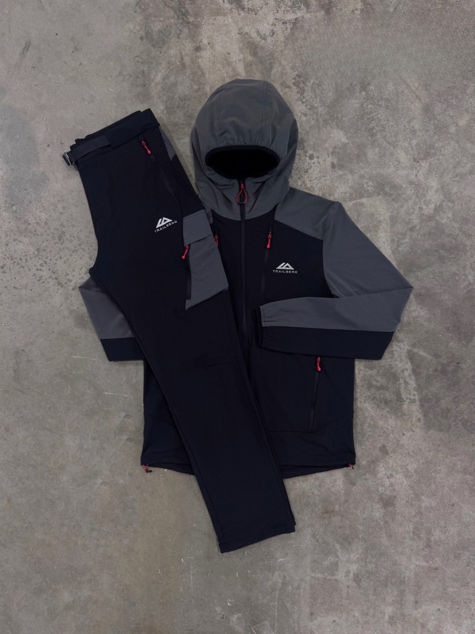 Trailberg Black / Grey Faltenjura Tracksuit - Jacket / Pant from DripModa