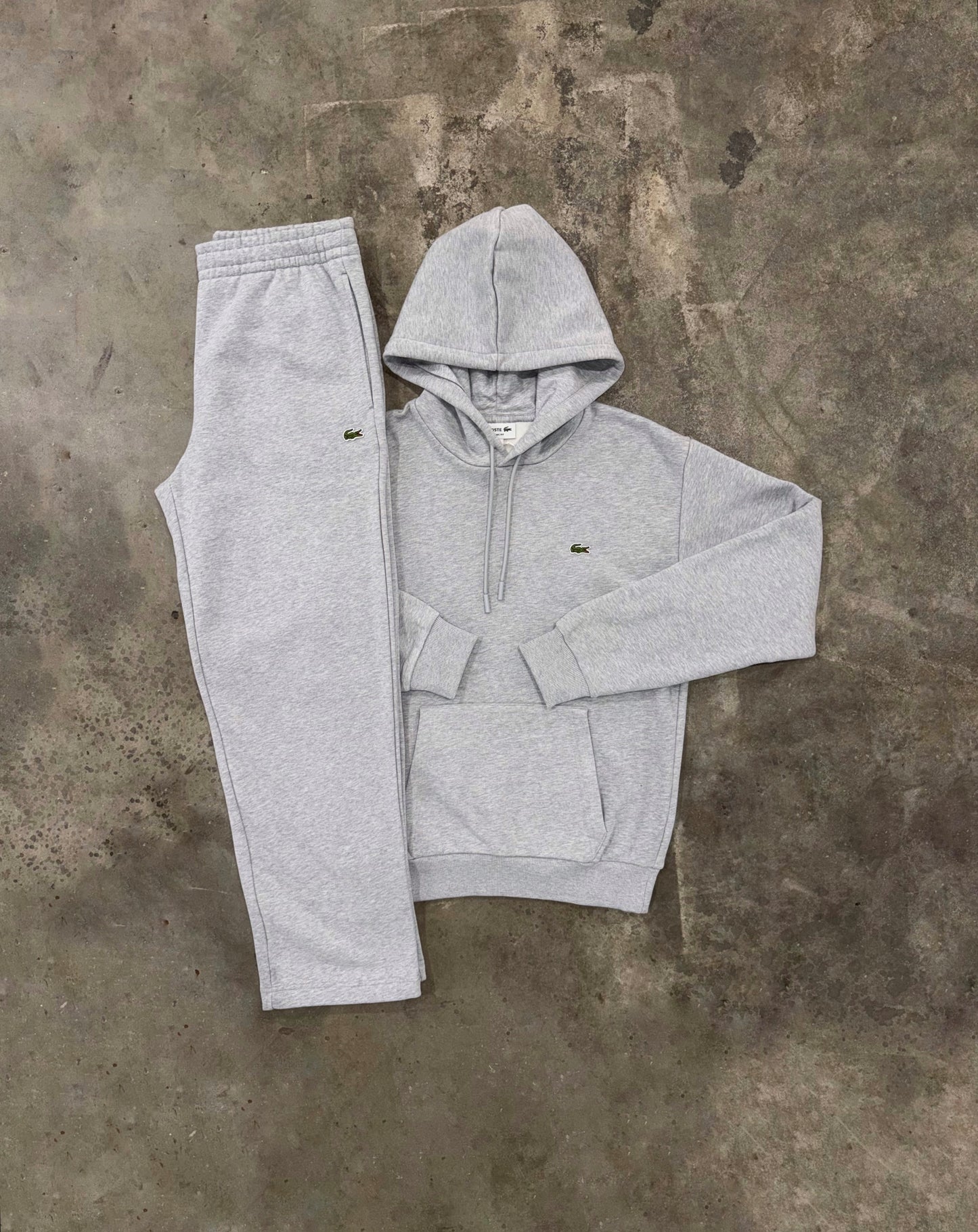 Lacoste Fleece Grey Tracksuit - Hoodie / Pant from DripModa