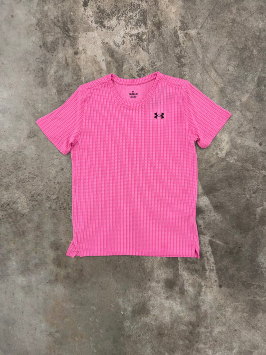 Under Armour Junior Tech Vent Jacquard T Shirt - Pink Frenzy from DripModa