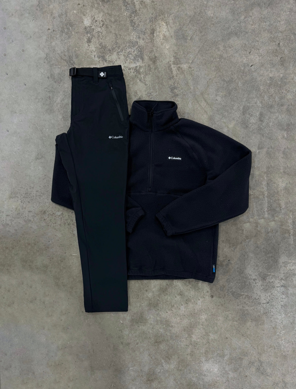 Columbia Timber Crest Black Fleece Set - Fleece Half Zip / Pant