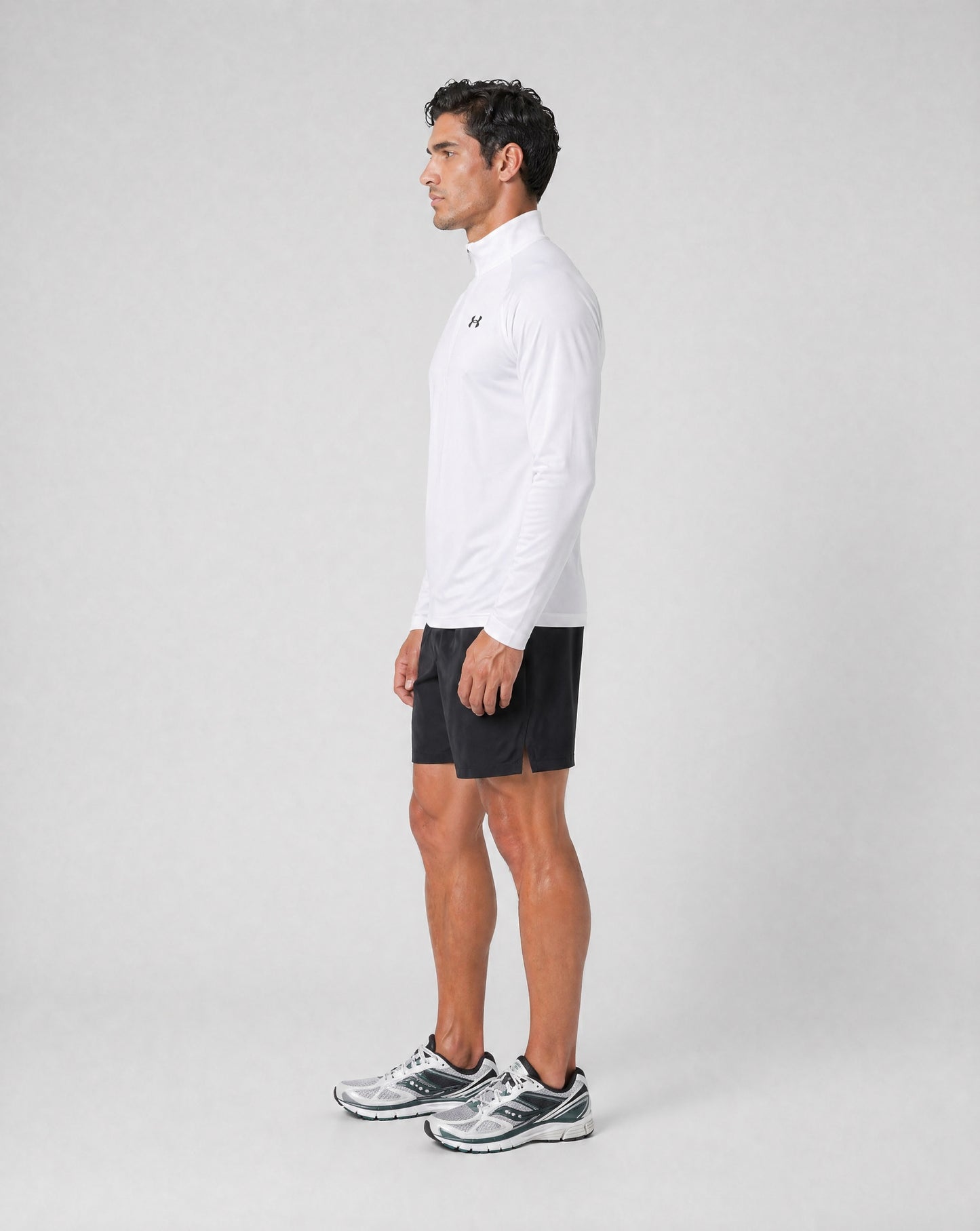 Under Armour Textured Distant Grey 3 Piece Set - Quarter Zip / T Shirt / Short