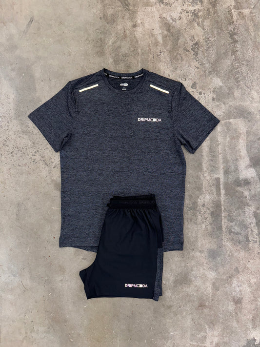 DripModa Black Space Set - T Shirt / Shorts