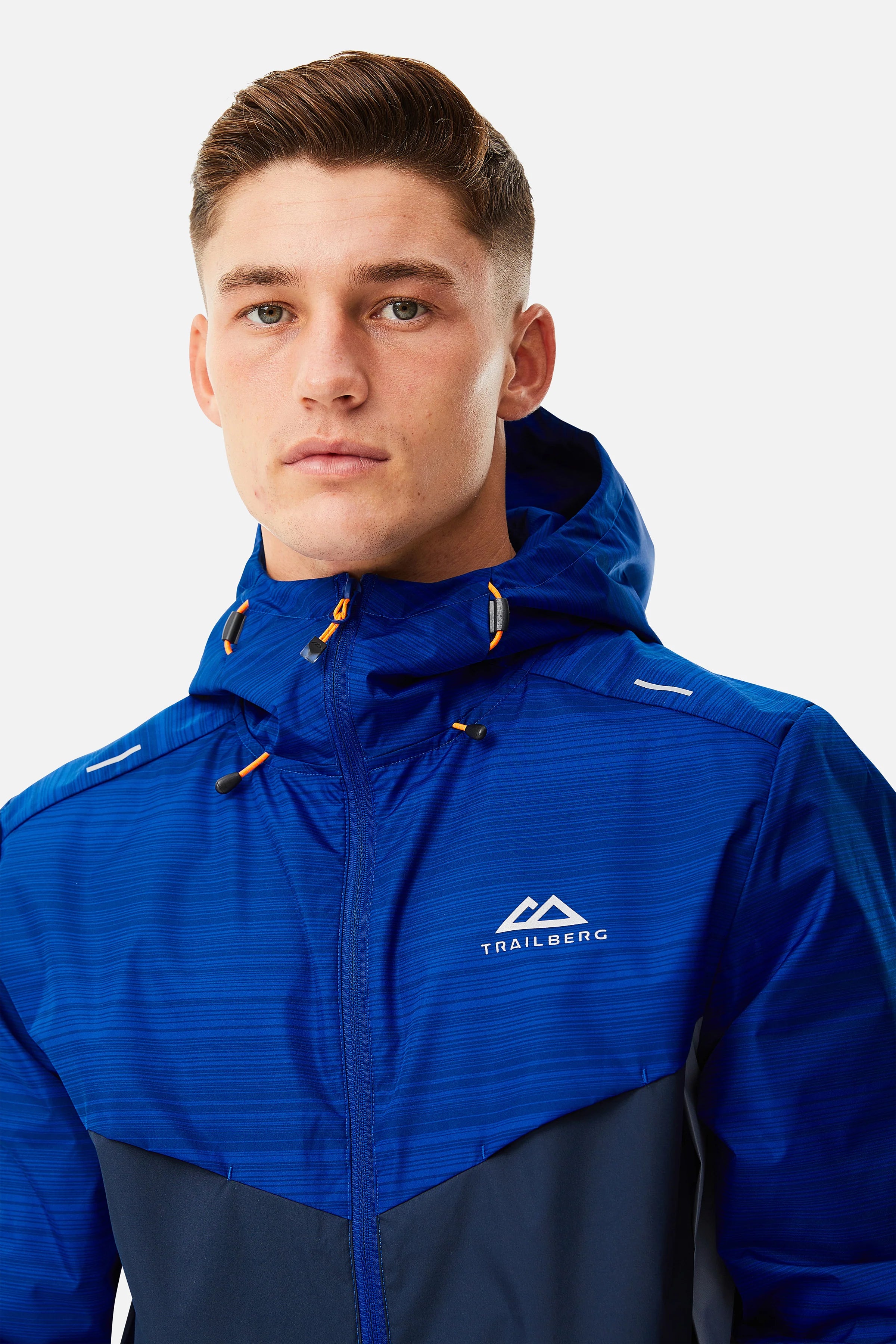Blue and top grey windbreaker