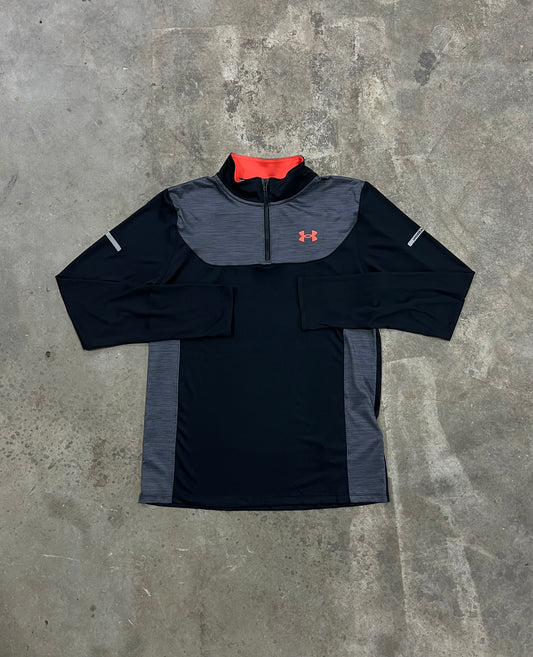 Under Armour Junior Tech Utility Quarter Zip - Black / Red
