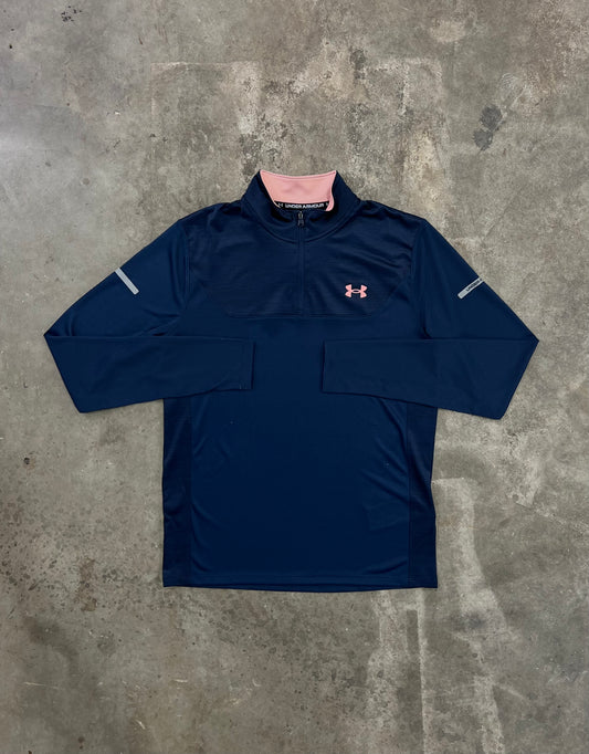 Under Armour Tech Utility Quarter Zip - Navy / Pink
