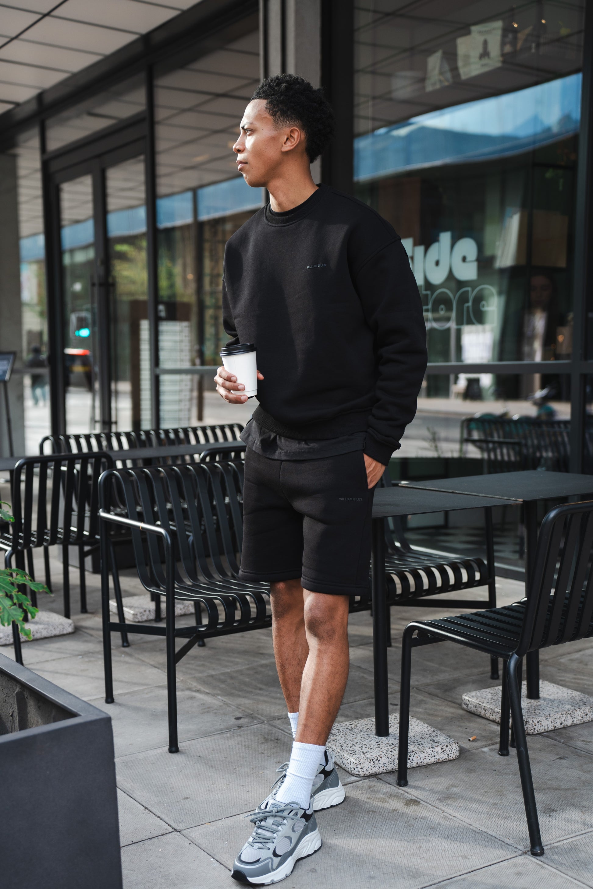 William Giles Sweatshirt / Short Set - Black from DripModa