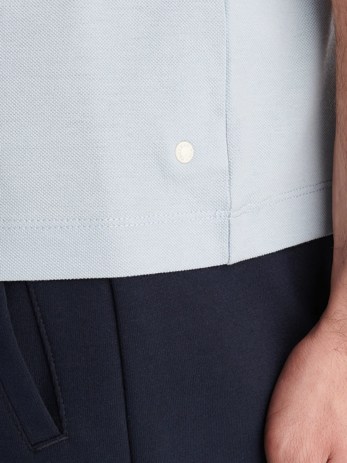 Peckham Rye Piquet Pocket T Shirt - Blue Fog