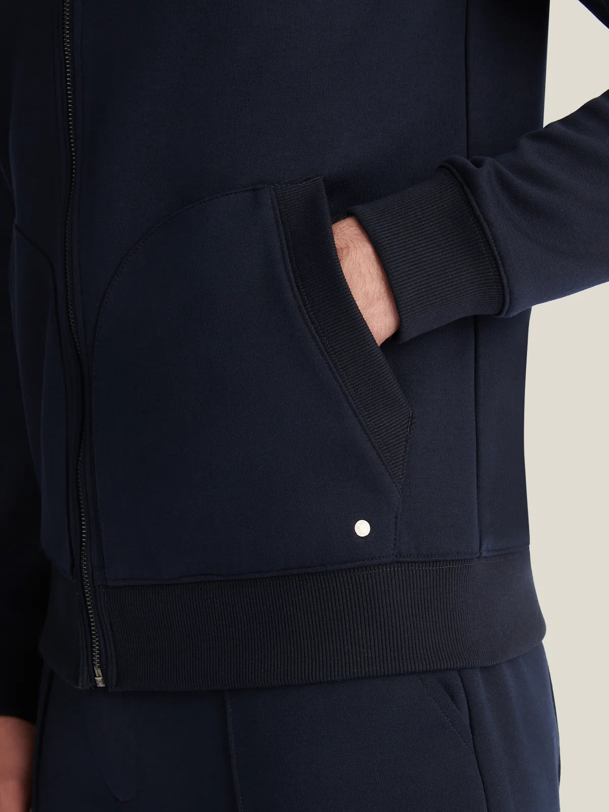 Peckham Rye Interlock Hooded Jacket - Navy