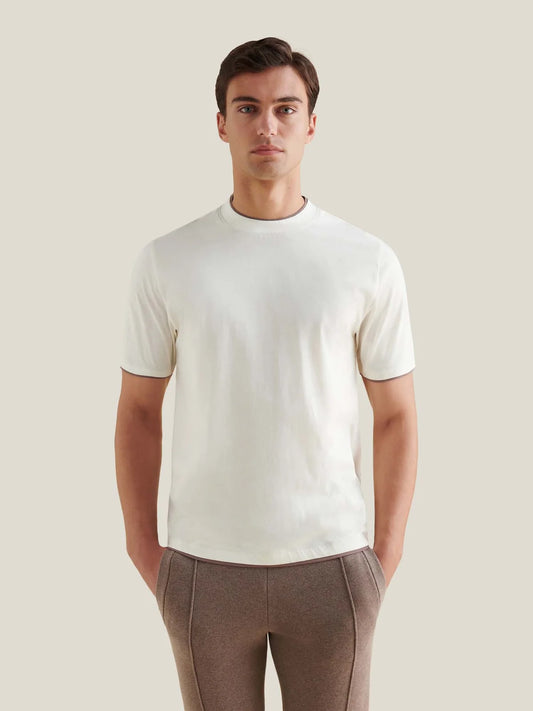 Peckham Rye Mercerised Layer T Shirt - Egret