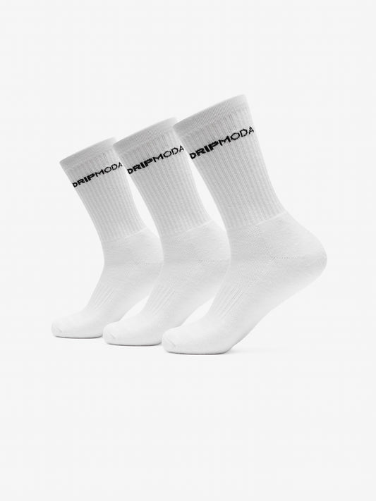 Dripmoda 3 Pack Sock - White
