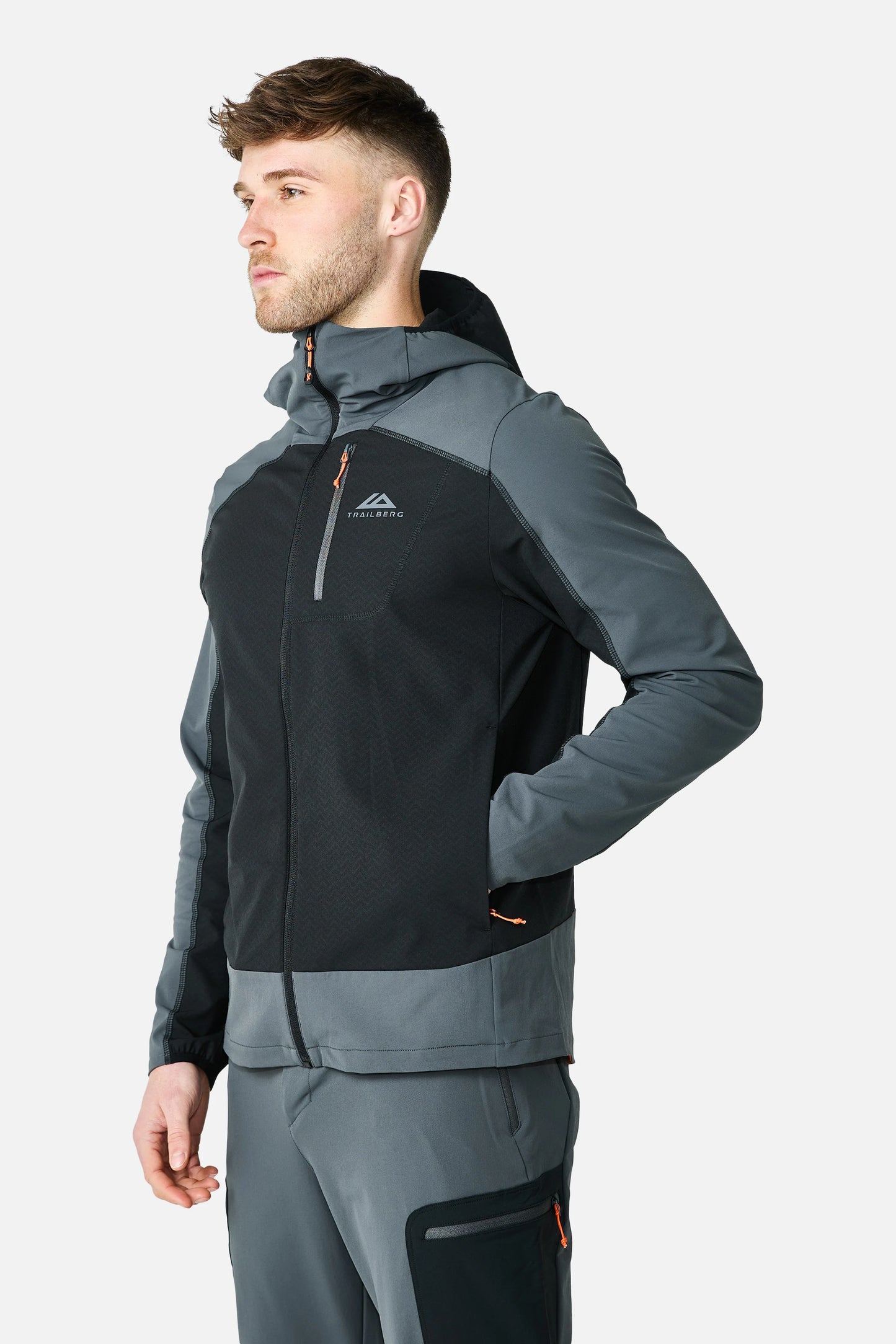 Trailberg Caldera Grid Fleece Jacket - Black / Volcano