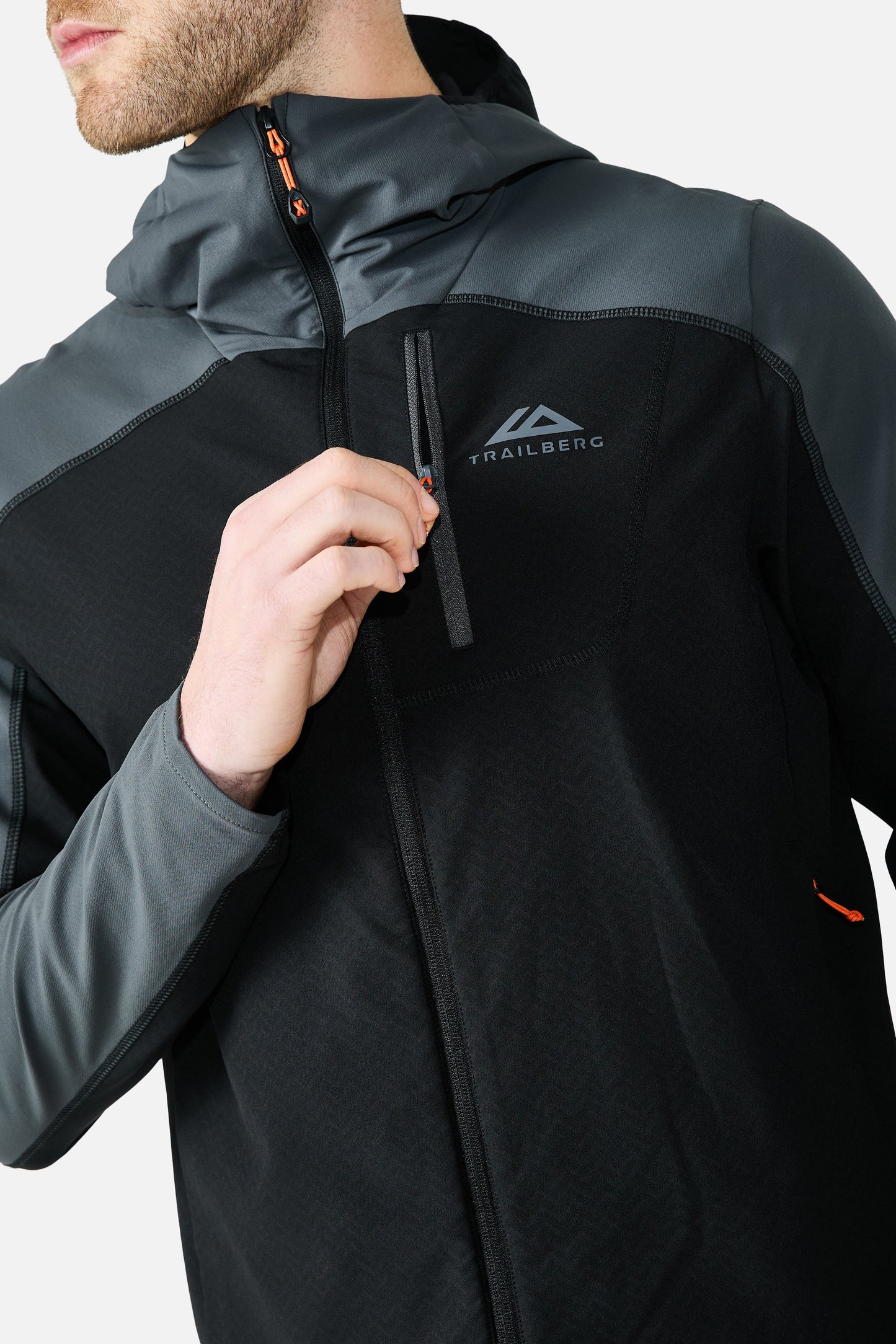 Trailberg Caldera Grid Fleece Jacket - Black / Volcano