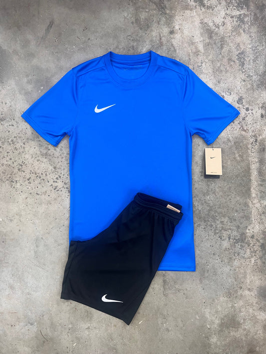 Nike Dri Fit Junior Royal Blue / Black Set - T Shirt / Shorts